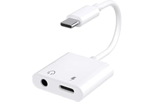 TICENPE Adaptateur USB C vers Jack 3.5mm avec Charge Rapide 60W, Hi-Res Adaptateur Casque USB-C Compatible avec iPhone 16/15 Pro Max Samsung Galaxy S24/S23/S22/S21 Ultra iPad Pro Pixel