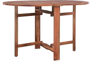 vidaXL Acacia Mesa Jardín Plegable Oval Madera Mesita Auxiliar Terraza Patio