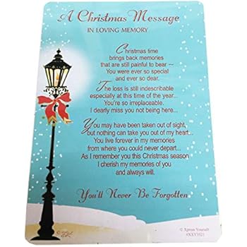 A Christmas Message In Loving Memory Grave Card Decorations