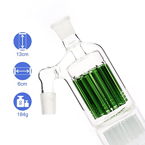 REANICE Zubehör Glas Bong teile 14.5mm Gemeinsame Bong Kopf Glas Rohr Filter glas wasser bong bubbler ash fänger bong schalen dia schüssel herb inhaber mit Multi pipeline filterelement grün - 3