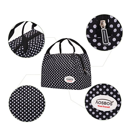 Aosbos Leichte Kühltasche Lunch Tasche Isoliertasche zur Arbeit und Schule gehen 6 Liter, 24,1 x 15,2 x 17,11 cm - 3