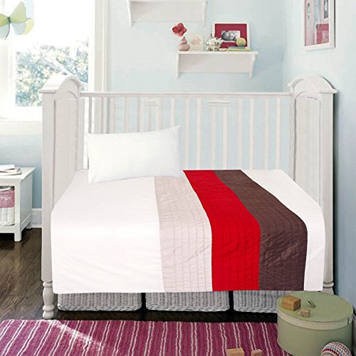 COT BED DUVET COVER WITH PILLOWCASE- SUPERIOR NATURAL COTTON RICH WITH HAND STICHED APPLIQUE WORK 120 X 150 CM - MARYAM RED
