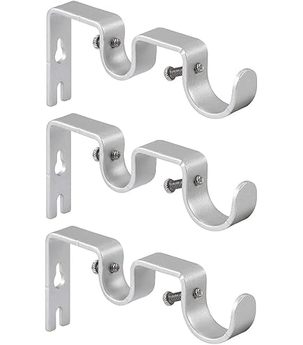 Support De Support De Tringle à Rideau Réglable, Nickel Satiné, Paquet De 3 .(Noir