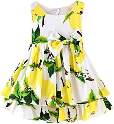 VENMO Cute Baby Girls Clothes Outfits Floral Print Princess Dress with Bowknot for 1-3T Toddlers (D, 18M)