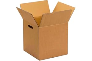MAGAZZINI GM MagazziniGM, Scatole di Cartone Resistenti per Trasloco, Spedizioni e Imballaggi Sicuri, Scatole Avana Robuste e Riutilizzabili (1pz, 40 X 30 X 40 Doppia Onda con Maniglia)