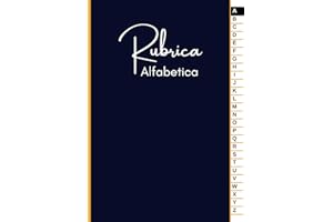 Rubrica Alfabetica: Quaderno A5 con 4 pagine per ogni lettera 104 pagine.