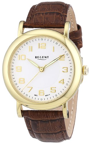 Regent Herren-Armbanduhr XL Analog Handaufzug Leder 11010020 Regent Herren-Armbanduhr XL Analog Handaufzug Leder 11010020