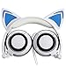 Produktbild Katze kopfhörerPEMOTech LED Blitzslicht, Cosplay-FantasieKopfhörer, Beleuchtungs-glühendfaltbarüberOhr, spielbar Headset mit 3.5MM Anschluss für iPhone 6/6S, 6 Plus/6S Plus, Samsung Galaxy S7/S7 Edge, iPad, Computer and MP3. (Weiß)
