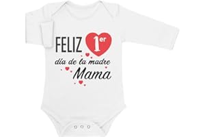 SHIRTGEIL Body de Manga Larga para bebé - Regalo Feliz Primer Mamá día de la Madre