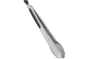 Cook'in Garden Pince Professionnelle en Inox - Modèle AC330 - Utilisable sur Plancha et Barbecue - Dimensions L23,5 x l13,7 x 7,2H centimètres