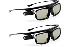 Docooler GL1800 Projecteur Lunettes 3D à obturateur Actif DLP-Link Rechargeable pour Tous Les projecteurs 3D DLP Optama Acer BenQ ViewSonic Sharp Dell ?2 Pièces?