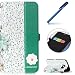 Produktbild Galaxy S7 Edge Hülle, Schutzhülle für Samsung Galaxy S7 Edge - Ysimee Blumen-Serie Ledertasche mit Perle Blume und Kette Stand Case Card Slot Leder PU Tasche Kasten Abdeckung Wallet für Samsung Galaxy S7 Edge TPU Innen Damen Handtasche Handbag Muster Folio Smartphone Funktion Standfunktion Unterstützte Telefone und Magnetverschluss Schutzhülle Flip Case Bunte Muster Cove im Bookstyle+ Blau Stylus Pen, Blume- D
