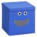 Produktbild (H&S) Aufbewahrungsbox TOM mit Deckel - verschiedene Farben - Faltbox - Gesicht - Kinder - Korb - Staubox - Spielzeugbox - Kiste - 28 x 28 x 28 cm (Blau)