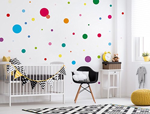 I-love-Wandtattoo WAS-10081 Kinderzimmer Wandsticker Set "Bunte Kreise" 50 Stück zum Kleben Wandtattoo Wandaufkleber Sticker Wanddeko