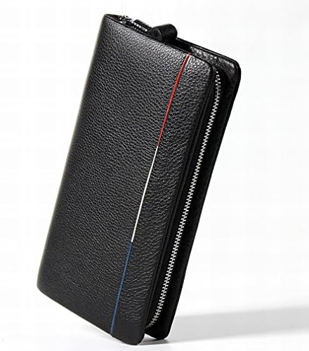 Q Billetera Men'S Handbag Business Zipper Multi-Card Capacity of the Hand Bag Long Package Thick Wallet,Black