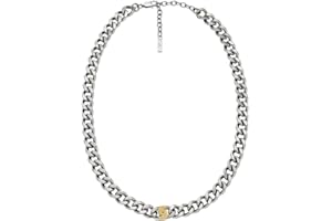 Emporio Armani Collana a catena da uomo in acciaio inossidabile con chiusura a moschettone