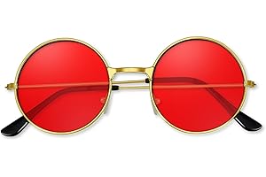 BOUBONI Hippie okulary przeciwsłoneczne z lat 70. okrągłe hipisowskie okulary dekoracja na imprezę okulary przeciwsłoneczne dla kobiet z kolorowymi okularami