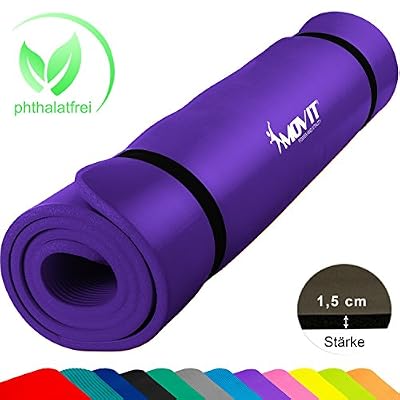 Movit® - Tapis de Sol pour Pilates et Fitness - sans Phthalate - certifié SGS - Couleur Pourpre - L 190 x l 60 x E 1,5 cm