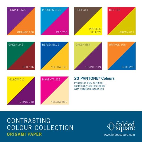 Origamipapier 100 Blatt Kontrastfarben Contrasting Colour Collection - 3