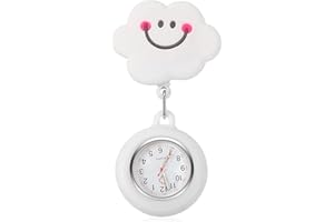 Cyhamse Montre d'infirmière - Montre à Poche pour Femme - Montre d'infirmière rétractable avec trotteuse pour infirmières Montre à Revers à Clip Montre numérique Jolie Montre Poche