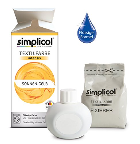 Simplicol Textilfarbe intensiv all in 1 -Flüssige Rezeptur „Sonnen-gelb“ Neu! - 3