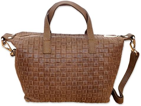 Posh GearWomens Handbag Borsettalinda suede leather Made in Italy 25x17x11 (W x H x D)