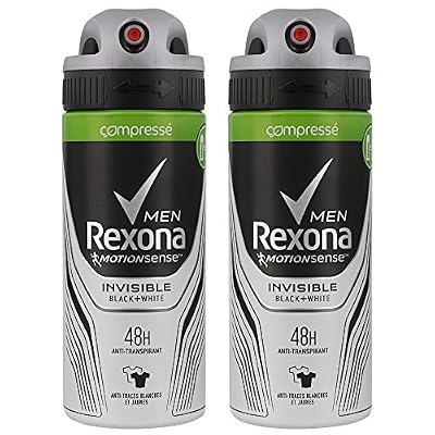 Rexona Men Déodorant Homme Spray Anti Transpirant Invisible Black White 100ml - Lot de 2
