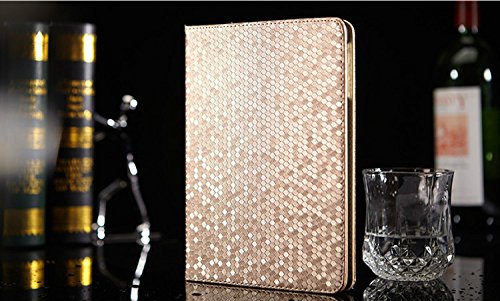 fenrad Luxus PU Leder Smart Case Cover Schutzhülle Schutz Tasche Hülle Etui Hüllen für Apple ipad 6 / ipad air 2 mit Ständer und Auto Sleep & Wake up Funktion + Displayschutzfolie und Eingabestift (Stylus Pen) – Gold - 4