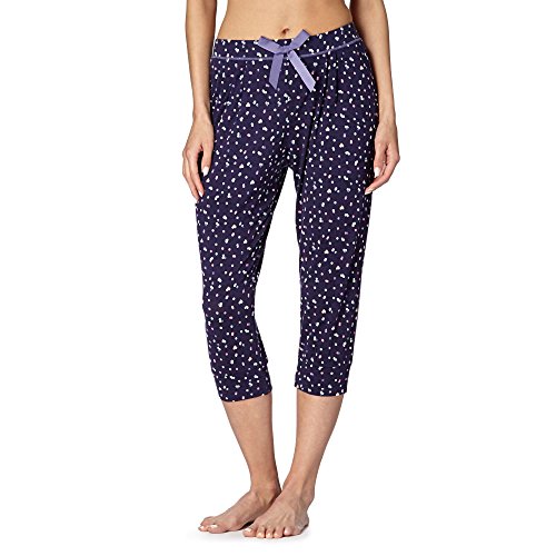 Gorgeous Dd+ Womens Navy Spotty Cropped Pyjama Bottoms 10