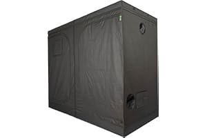 Growerz™ TNT-240L 240x120x200 cm, 5.76m^3 Black Mylar Grow Tent – Heavy-Duty Alloy Steel Frame, Observation Window, Multiple Vent & Cable Ports – Ideal for Hydroponics & Indoor Gardening