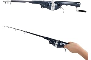 HUAIRDUM 2 in 1 Angelgerät, zusammenklappbares Fischruten-Teleskop-Angelwerkzeug mit tragbarem Angelköder-Angelgerät für Reiseschifffahrten