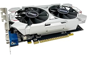 QTHREE GTX 750 Ti 4GB 128-bit Tarjeta gráfica, Doble Ventilador, HDMI, VGA, DVI, Tarjeta de vídeo bajo Perfil PC, GPU de Ordenador, Bajo Consumo, PCI Express x16, DirectX 12