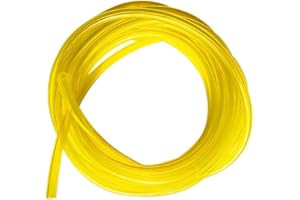 HEART TONG Tubi benzina carburante per tagliaerba,Trimmer,Moto e altro ancora,Tubo in PVC da 2,5 m,diametro interno 3mm, diametro esterno 5mm,colore giallo trasparente(3 mm x 5 mm)
