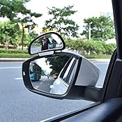 CONNECTWIDE Blind Spot Mirror Frame-less Wide Angle Adjustable Rear View 360¸ Rotate for All Universal Vehicles Car - Set of 2 (Medium)