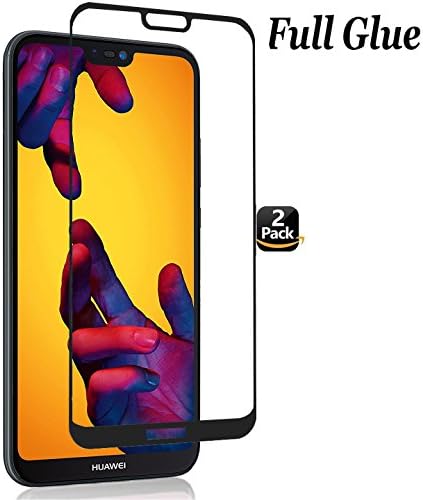 [2 Pack] Huawei P20 Lite Screen Protector, [Full Coverage] [Full Adhesive Glue][Auto Absorption] [ Corrected] Ferlinso Case Friendly Bubble Free Tempered Glass Protection Film with Lifetime Replacement Warranty for for Huawei P20 Lite (Black)