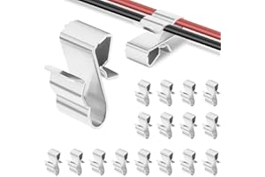 Lxoraziy Paquete de 60 Clips de Cable de Remolque, Clips de Cable Fotovoltaico de Acero Inoxidable, Clips de Cable del Panel Solar para Gestión de Cables Eléctricos