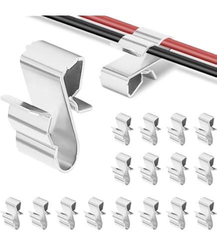 Moicstiy 50Pcs Trailer Frame Wire Clips Solar Panel Wire Clips 304 Stainless Steel Cable Clamps Double Wire Trailer Wire Clips For Boat Trailer PV Wiring Boat Cable(2 Wire - View #11