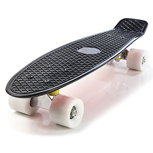 Preisvergleich Produktbild VIBE VB-SKTS001 Skateboard, Black Deck / White Wheels