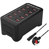 SCCVEE USB Charger, 10 Port USB Power Adapter, 50W Multi-port USB Fast Charging Station Compatible with iPhone 12/13/14/Samsu