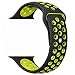 Produktbild ZRO Smart Watch Armband, Soft Silikon Sport Ersatz Uhrenarmbänder für Apple iWatch Serie 3/ Serie 2/ Serie 1 42mm M/L, Schwarz/Gelb