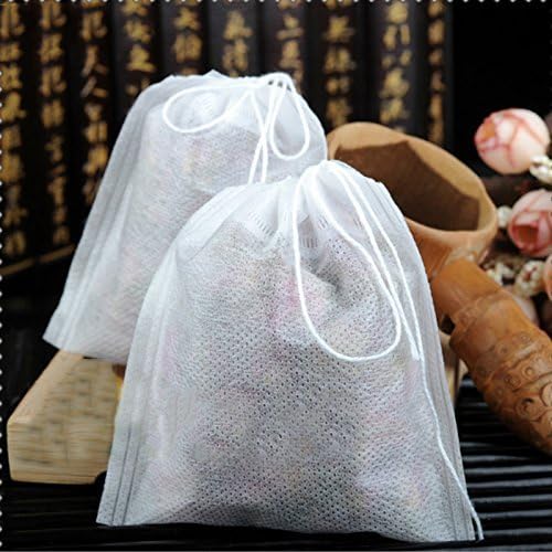 Disposable Drawstring Tea Bags, 50 Pack by Higher Tea. Perfect with Higher Tea Detox Tea Weight Loss Tea, Oolong, Green Tea and Fruit Teas. Pure Cotton for The Perfect Cup Every Time!