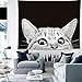 Produktbild Tapestry Xm ZfgG 100% Polyester Tapestry Schwarz-Weiß-Katze-Druck-Decke, American Home Dekoration Decke Badetuch (Größe : 200x148cm)