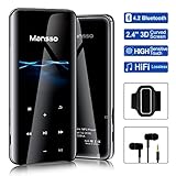 Lecteur MP3 Bluetooth 4.2 2,4 Pouces 3D incurvé Grand écran Milliseconde Touch Portable sans Perte Musique Numérique Audio FM Radio Voice Enregistreur Support jusqu'à 128 Go