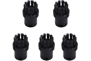 VPOUERY 5 spazzole rotonde di ricambio per pulitori a vapore SC1, SC2, SC3, SC4, SC5, SC7 (nero)