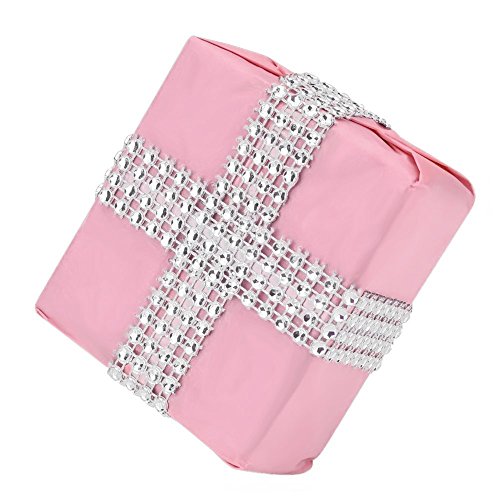 eBoot 4 Row 10 Yard Acrylrhinestone Diamant Band für Hochzeitstorten, Geburtstagsdekoration, Baby Bad Veranstaltungen und Kunsthandwerk Projekt (Silber) - 6