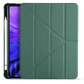 iPad 7. 8. 9. Nesil 10.2" in&ccedil; Tablet Kılıfı Kalem B&ouml;lmeli &ndash; Uyku Modlu &ndash; Katlanır &ndash; Tri Folding Stand (Koyu Yeşil)