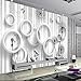 Produktbild Mddjj Benutzerdefinierte 3D Moderne Mode Tapete Für Wohnzimmer Tv Hintergrund Wand Verzieren Wandbild Stereoskopischen Weißen Ring Kreis Wandbild-140X100Cm