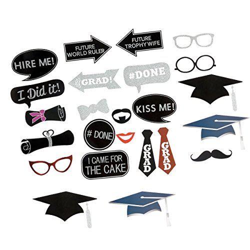 LUOEM Graduierung Foto Requisiten 2017 Graduierung Phtoto Stand Requisiten Photo Booth Requisiten Kit Mitbringsel für Geburtstag Hochzeit Baby Shower Party liefert 24pcs - 7