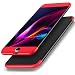 Produktbild Für iPhone 8 Plus/ 7 Plus 5.5 Zoll Hülle, Girlyard 3 in 1 Ultra Dünn Premium Hart-PC Schale 360 Grad Full Body Schutzhülle Anti-Kratzer Stoßfest Bumper Handyhülle für Apple iPhone 7 Plus/ iPhone 8 Plus - Schwarz + Rot