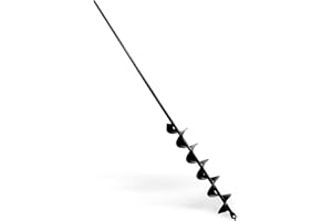 LYFETC Garden Auger Drill Bit for Planting 5x80cm,Bulb Planting Auger,Heavy Duty Garden Extend Spiral Auger Drill Bit for Digging Rapidly,Post Hole Digger for 3/8” Hex Drive Drill Solid Shaft